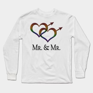 Mr. and Mr. Gay Pride Interlinking Male Gender Symbols Long Sleeve T-Shirt